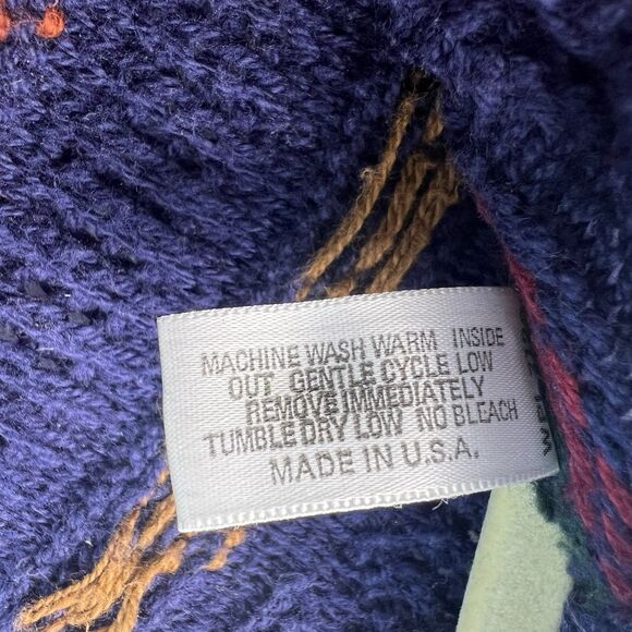 Vintage Lobo By Pendleton Sweater Vest Size XL USA Made Cotton Knit Geometric - Picture 7 of 8